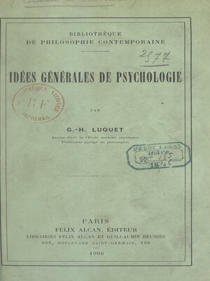 cover image of Idées générales de psychologie